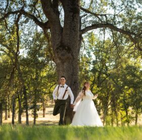 Oa Tree Bride and Groom